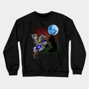 Cute Original Vintage Medieval Knight Cat Jousting Cat For Cat Lovers Crewneck Sweatshirt